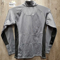 JUNIORS LS Fleece Lined Shirt, 1/4 Zip up, mesh pits *vgc
