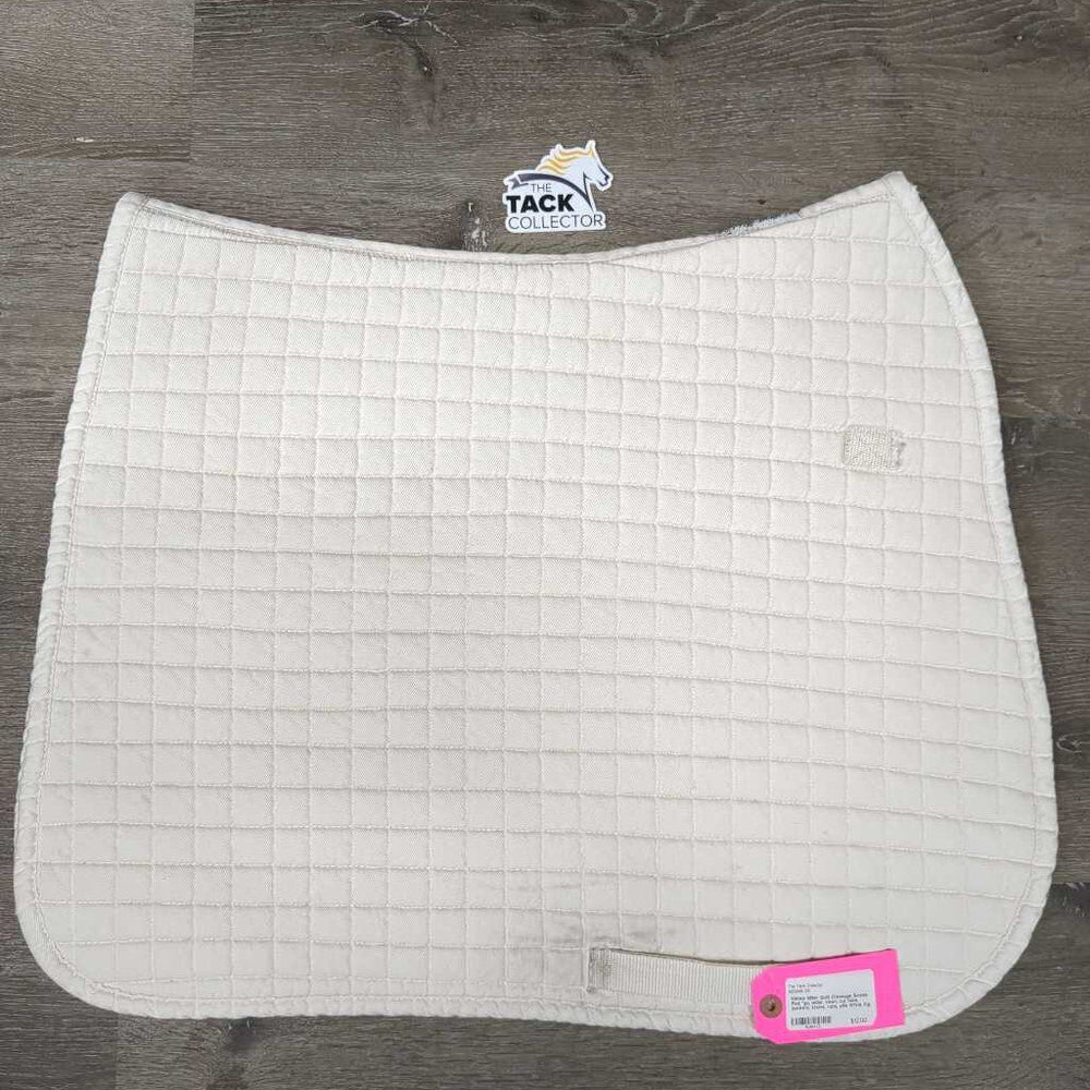 Quilt Dressage Saddle Pad *gc, older, clean, cut tabs, puckers, stains, rubs, pills