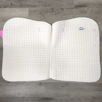 Quilt Dressage Saddle Pad *gc, older, clean, cut tabs, puckers, stains, rubs, pills
