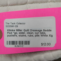 Quilt Dressage Saddle Pad *gc, older, clean, cut tabs, puckers, stains, rubs, pills