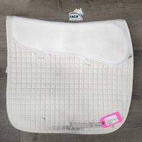 Quilt & Half Pad Dressage Saddle Pad *gc, clean, older, dingy, holes, rubs, stains, pilly edges, cut tabs, marker
