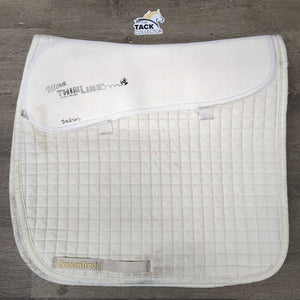 Quilt & Half Pad Dressage Saddle Pad *gc, clean, older, dingy, holes, rubs, stains, pilly edges, cut tabs, marker