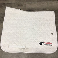 Quilt Dressage Saddle Pad, "Precision S.Fitting" *gc, clean, v.puckered, v.dingy, stains & rubs