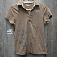 SS Polo Shirt, 1/4 up *gc, mnr dirt, hair & faded, seam puckers
