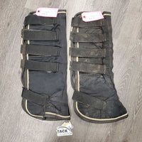 Pr Front Shipping Boots *v.dirty, stains, sm holes, hairy velcro, faded, snags
