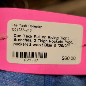 Pull on Riding Tight Breeches, 2 Thigh Pockets *vgc, puckered waist