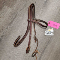 Flat Leather Headstall, laces *gc, dirty, stains, rubs, scratches
