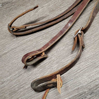 Flat Leather Headstall, laces *gc, dirty, stains, rubs, scratches