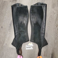 Pr Leather Half Chaps, bag *vgc, clean, rubs, mnr dirt
