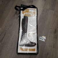 Pr Leather Half Chaps, bag *vgc, clean, rubs, mnr dirt
