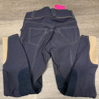 Euroseat Breeches *gc, older, faded, hairy, seam puckers, pilly knees
