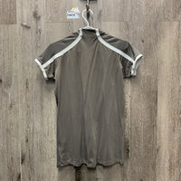 SS Shirt, 1/4 Zip Up, Mesh Back & pits *gc, seam puckers, wrinkled
