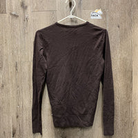 LS V Neck Wool Sweater *gc, older?, puckers, shrunk? mnr hair
