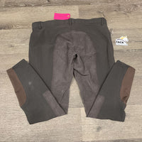 Full Seat Breeches *gc, v.pilly & rubbed seat, seam puckers, curled waist , older, faded, marks, discolored
