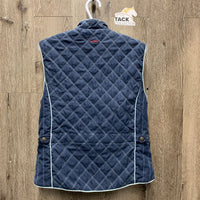 Quilt Vest, Zipper *vgc, mnr loose stitches, threads, faded, seam rubs
