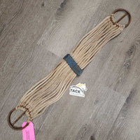 15 String Nylon Rope Cinch, 2 x D rings *fair, v.dirty, stains, hair, v.rusty, snags
