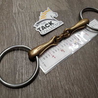 Med Hvy French Link Loose Ring Bit, small flat Center Bar *gc, clean, scratches, chews, mnr stains
