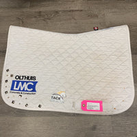 Quilt Jumper Saddle Pad, aftermarket bling, embroidered *gc, mnr hair, dirt, stains, pills
