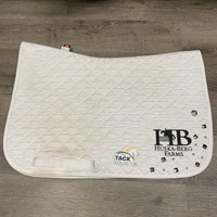 Quilt Jumper Saddle Pad, aftermarket bling, embroidered *gc, mnr hair, dirt, stains, pills
