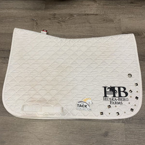 Quilt Jumper Saddle Pad, aftermarket bling, embroidered *gc, mnr hair, dirt, stains, pills