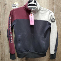 JUNIORS Sweatshirt Jacket, zipper *gc, pilly, rubs, faded
