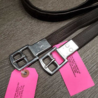 Soft Lined Stirrup Leathers *gc, clean, creases *1 - edges: rubs, scraped, torn & holey, rough back
