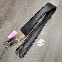 Padded Leather Girth. 1x els *gc/fair, older, rubs, torn/frayed elastic, loose stitching, residue, film
