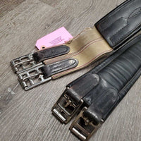 Padded Leather Girth. 1x els *gc/fair, older, rubs, torn/frayed elastic, loose stitching, residue, film
