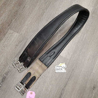 Padded Leather Girth. 1x els *gc/fair, older, rubs, torn/frayed elastic, loose stitching, residue, film
