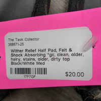 Wither Relief Half Pad, Felt & Shock Absorbing *gc, clean, older, hairy, stains, older, dirty top
