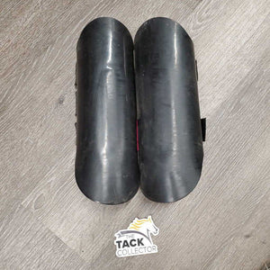 Pr Closed Neoprene Boots, velcro *gc, dirty, film, thick residue, frayed edges, threads, rubs, older