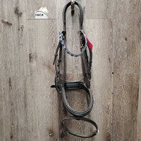 Rsd Padded Monocrown Bridle, crank, flash, bling, buckles *gc, dirty, dry, stiff, scraped edges
