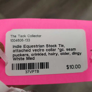 Stock Tie, attached veclro collar *gc. seam puckers, crinkled, hairy, older, dingy