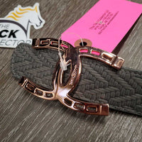 1.25" 'Braided' Leather Belt, Horse Shoe Buckle *like new
