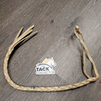 Braided Soft Rawhide Over Under Whip, handle *vgc, v.mnr dirt, stains, bent, new sticker
