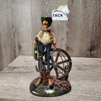 Long Bow Legged Cartoon Cowboy Statue *vgc, dusty, broken cactus arm
