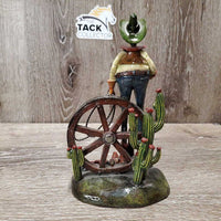 Long Bow Legged Cartoon Cowboy Statue *vgc, dusty, broken cactus arm
