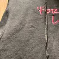 LS Fleece Hoodie "For The Love Of Horses" *vgc, hairy, puckers
