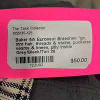 Euroseat Breeches *gc, mnr hair, threads & stains, puckered seams & knees, pilly inside
