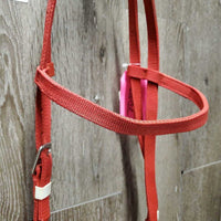 STiff Thick Nylon Headstall, Rubber Reins *gc, older, stains, dirt, Reins: cracked, v.stiff, stains
