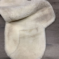 Classic Sheepskin & Quilt Fitted Dressage Saddle Pad *vgc, clean, mnr pills, stains & rubs, older?, puckers
