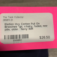 Hvy Cotton Pull On Breeches *gc, v.hairy, faded, mnr pills, older.
