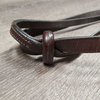 Flat Leather Standing Martingale, stopper *vgc, mnr dirt, splits?crackles, creases & scraped edges
