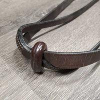 Flat Leather Standing Martingale, stopper *vgc, mnr dirt, splits?crackles, creases & scraped edges
