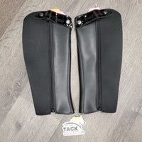 Pr Synthetic Half Chaps, snap on bottom double snap top strap, box *like new, mnr marks
