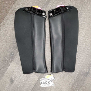 Pr Synthetic Half Chaps, snap on bottom double snap top strap, box *like new, mnr marks