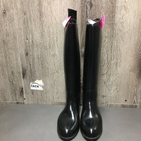 Pr Lined Rubber Boots, box, tags *new
