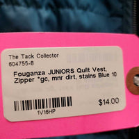 JUNIORS Quilt Vest, Zipper *gc, mnr dirt, stains
