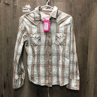 LS Western Shirt, snaps *gc, older, v.crinkled, folded edges
