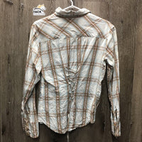 LS Western Shirt, snaps *gc, older, v.crinkled, folded edges
